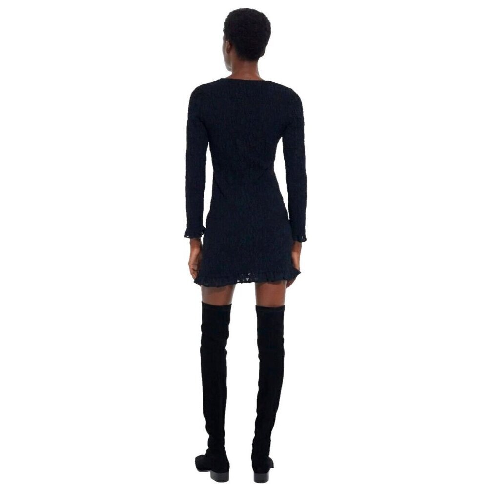 THE KOOPLES Short Black Lace Dress S Bodycon cocktail - Picture 3 of 9